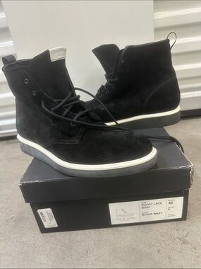 rag & bone Black Suede Chukka Boots with White Welt